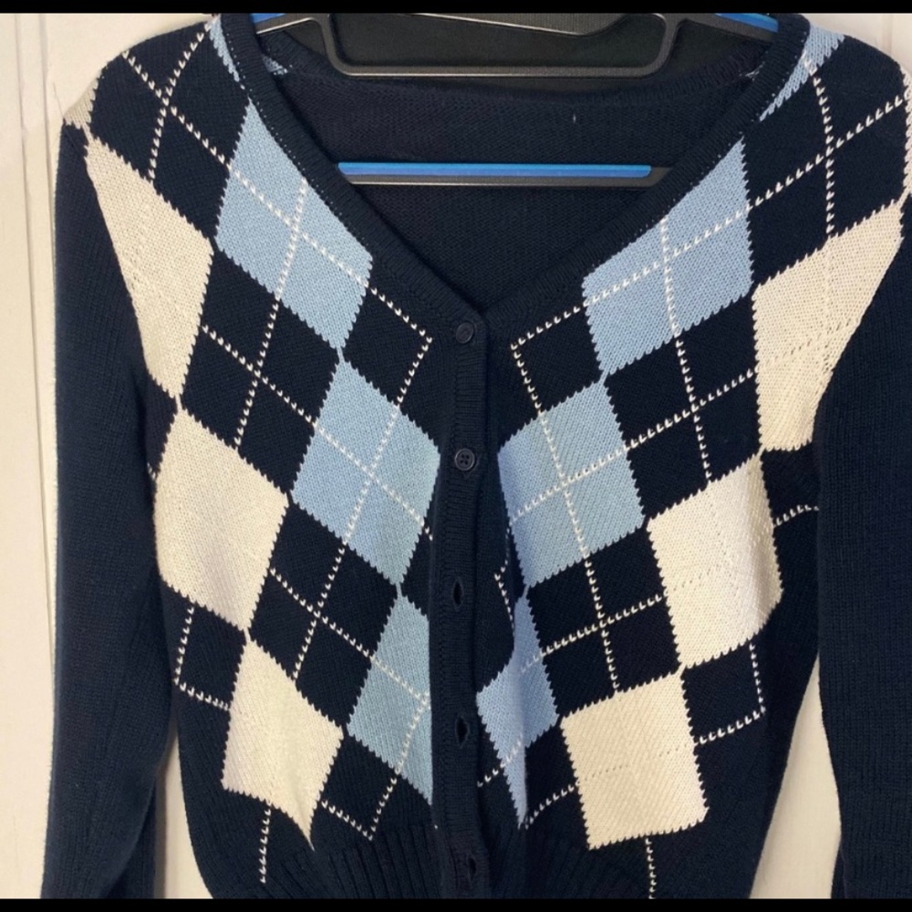 Brandy Melville argyle cardigan